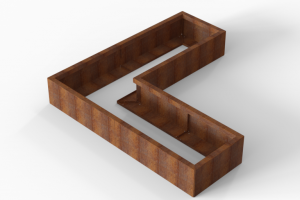 Plantenbak Module+ Corten 180x180x28 cm (60cm diep)