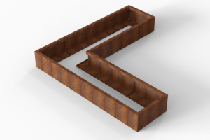 Plantenbak Module+ Corten 210x210x28 cm (60cm diep)