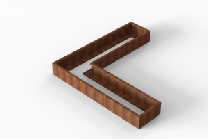 Bloembak Module+ L-vorm 60x240x240x28 cm