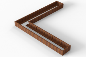 Bloembak Module+ L-vorm 60x360x360x28 cm