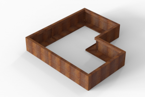 Plantenbak Module+ Corten 150x150x28 cm (90cm diep)