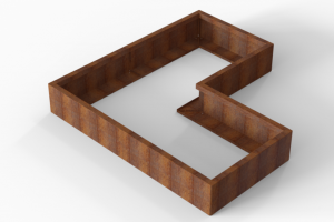 Bloembak Module+ L-vorm 90x180x180x28 cm