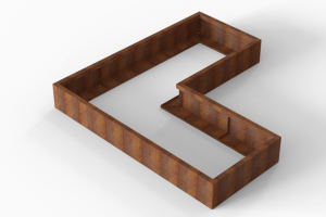 Bloembak Module+ L-vorm 90x210x210x28 cm