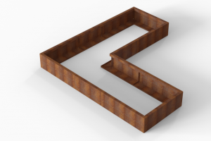 Bloembak Module+ L-vorm 90x240x240x28 cm