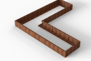 Bloembak Module+ L-vorm 90x300x300x28 cm