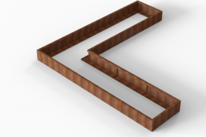 Plantenbak Module+ Corten 360x360x28 cm (90cm diep)