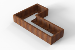 Plantenbak Module+ Corten 180x120x28 cm (60cm diep)