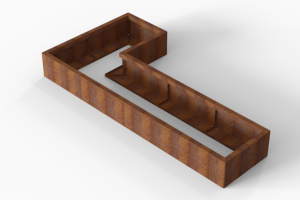 Plantenbak Module+ Corten 240x120x28 cm (60cm diep)