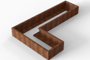 Plantenbak Module+ Corten 240x150x28 cm (60cm diep)