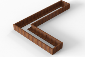 Plantenbak Module+ Corten 330x240x28 cm (60cm diep)