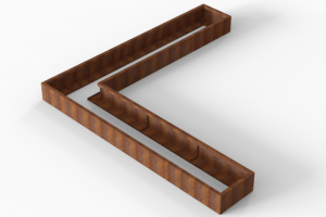 Bloembak Module+ L-vorm 60x330x330x28 cm