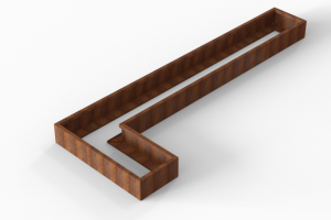 Plantenbak Module+ Corten 420x150x28 cm (60cm diep)