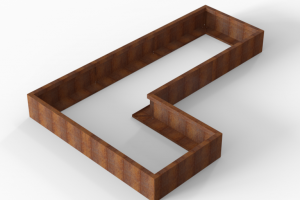 Plantenbak Module+ Corten 270x180x28 cm (90cm diep)