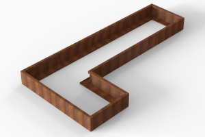 Plantenbak Module+ Corten 360x180x28 cm (90cm diep)