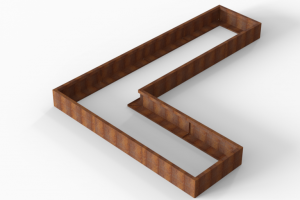 Plantenbak Module+ Corten 360x270x28 cm (90cm diep)