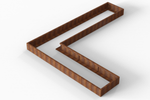 Plantenbak Module+ Corten 450x360x28 cm (90cm diep)