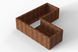 Plantenbak Module+ Corten 150x150x42 cm (60cm diep)