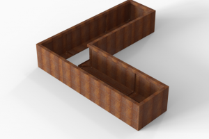 Plantenbak Module+ Corten 210x210x42 cm (60cm diep)