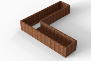 Plantenbak Module+ Corten 240x240x42 cm (60cm diep)