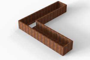 Plantenbak Module+ Corten 270x270x42 cm (60cm diep)