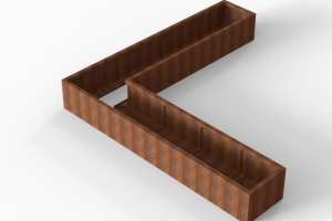 Plantenbak Module+ Corten 300x300x42 cm (60cm diep)