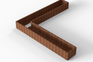 Plantenbak Module+ Corten 360x360x42 cm (60cm diep)