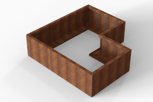 Plantenbak Module+ Corten 150x150x42 cm (90cm diep)