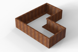 Plantenbak Module+ Corten 180x180x42 cm (90cm diep)