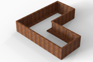 Plantenbak Module+ Corten 210x210x42 cm (90cm diep)