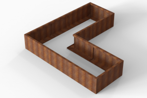 Plantenbak Module+ Corten 240x240x42 cm (90cm diep)