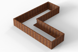 Plantenbak Module+ Corten 270x270x42 cm (90cm diep)