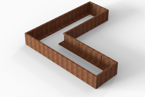 Plantenbak Module+ Corten 300x300x42 cm (90cm diep)