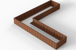 Plantenbak Module+ Corten 360x360x42 cm (90cm diep)