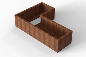 Plantenbak Module+ Corten 180x120x42 cm (60cm diep)