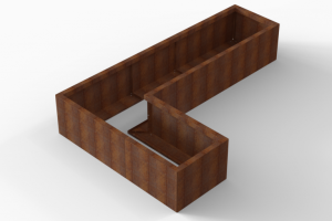 Plantenbak Module+ Corten 240x150x42 cm (60cm diep)