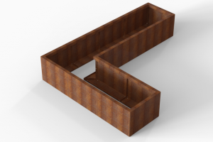 Plantenbak Module+ Corten 240x180x42 cm (60cm diep)