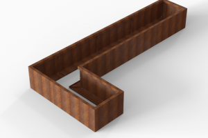 Plantenbak Module+ Corten 330x150x42 cm (60cm diep)