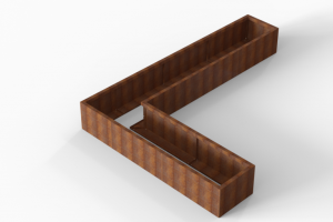 Plantenbak Module+ Corten 330x240x42 cm (60cm diep)