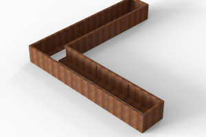 Plantenbak Module+ Corten 330x330x42 cm (60cm diep)