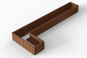 Plantenbak Module+ Corten 420x150x42 cm (60cm diep)