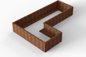 Plantenbak Module+ Corten 270x180x42 cm (90cm diep)