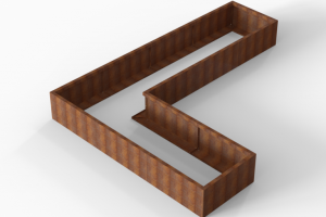 Plantenbak Module+ Corten 360x270x42 cm (90cm diep)