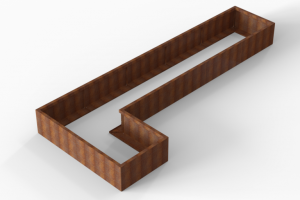 Plantenbak Module+ Corten 450x180x42 cm (90cm diep)