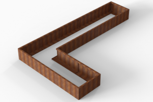 Plantenbak Module+ Corten 450x270x42 cm (90cm diep)