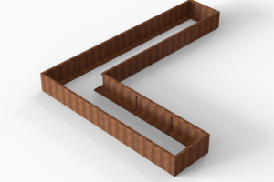 Plantenbak Module+ Corten 450x360x42 cm (90cm diep)