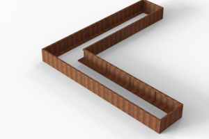 Plantenbak Module+ Corten 450x450x42 cm (90cm diep)