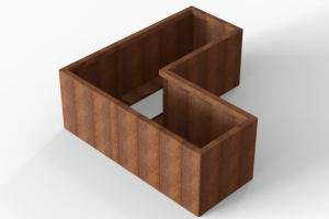Bloembak Module+ L-vorm 60x150x150x56 cm