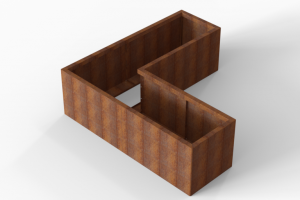 Plantenbak Module+ Corten 180x180x56 cm (60cm diep)