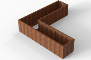 Plantenbak Module+ Corten 240x240x56 cm (60cm diep)