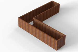 Bloembak Module+ L-vorm 60x270x270x56 cm